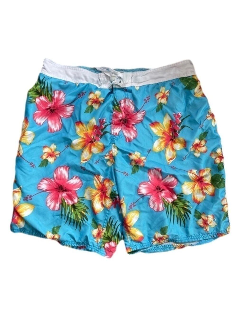 OP hibiscus floral board shorts swim trunks men’s size 2XL Big & Tall